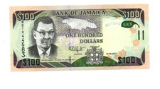 100 DOLLARS  EXTRA FINE-AUNC  BANKNOTE FROM  JAMAICA  2017  PICK-95