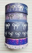 Simply Gilded Washi Tape Lot of 6 LAVENDERS Preowned 5/10/15mm