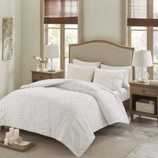 Tufted Chenille Cotton Comforter All Season Bedding Set, Matching Shams, Full...