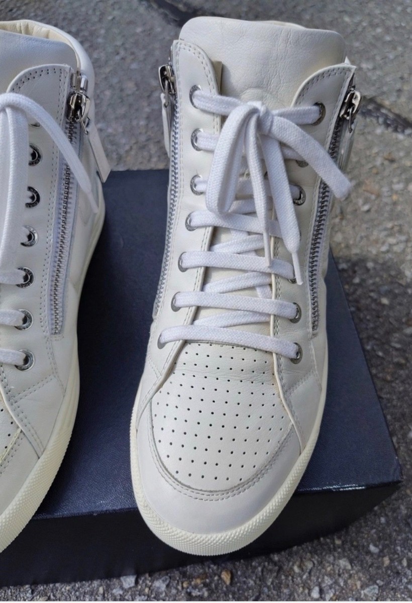 Chanel White High Top Sneakers size 38 | eBay