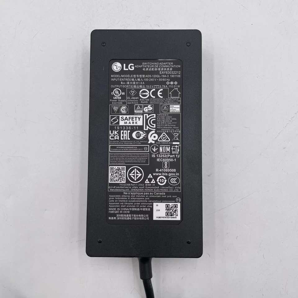 Genuine LG Monitor AC Adapter ADS-120QL-19A-3 19.0V 5.79A 110W Black - Image 3 of 3