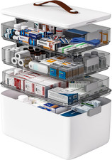 4- Tier Medicine Storage Box Organizer Portable First Aid Kit Box