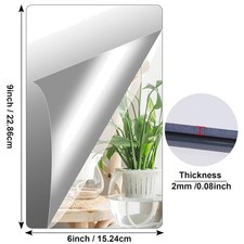 8 Pack 6X9" Self Adhesive Acrylic Mirror Tiles