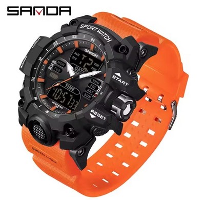 SANDA Men's Quartz Analog-Digital Sport Watch Alarm Chrono Day/Date Rubber