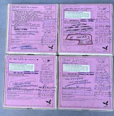 Alan Watts Reality, Art & Illusion 4 Part Speech Talk Pacifica Radio Tape Reels