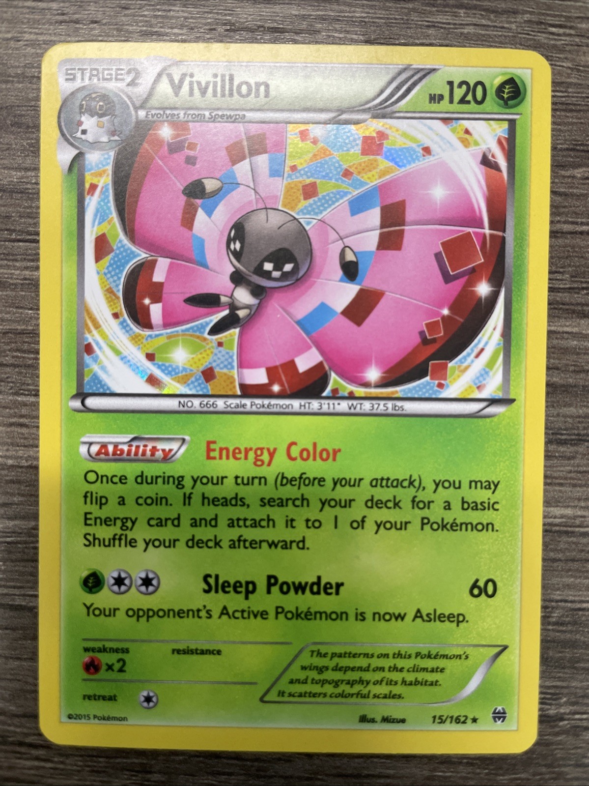 Vivillon - Pokémon XY Breakthrough 15/162 - Cosmos Holo NM