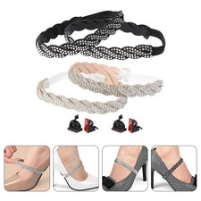  4 pezzi elastici cinghia di tacco alto elastico Shoelace Shinestones Cinghie di