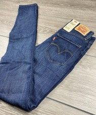 Levis Women s 721 High Rise Skinny Denim Jeans Dark Blue Size 28 X 34 6 Long New