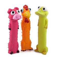 CHIWAVA 3 Pack 9" Squeaky Latex Dog Toys Standing Stick Animal Puppy Fetch In...