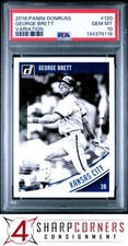 2018 PANINI DONRUSS #120 GEORGE BRETT ROYALS HOF VARIATION PSA 10