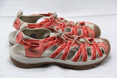 Keen Whisper Sandals Womens Size 6 Coral Red Hiking Closed Toe Slingback