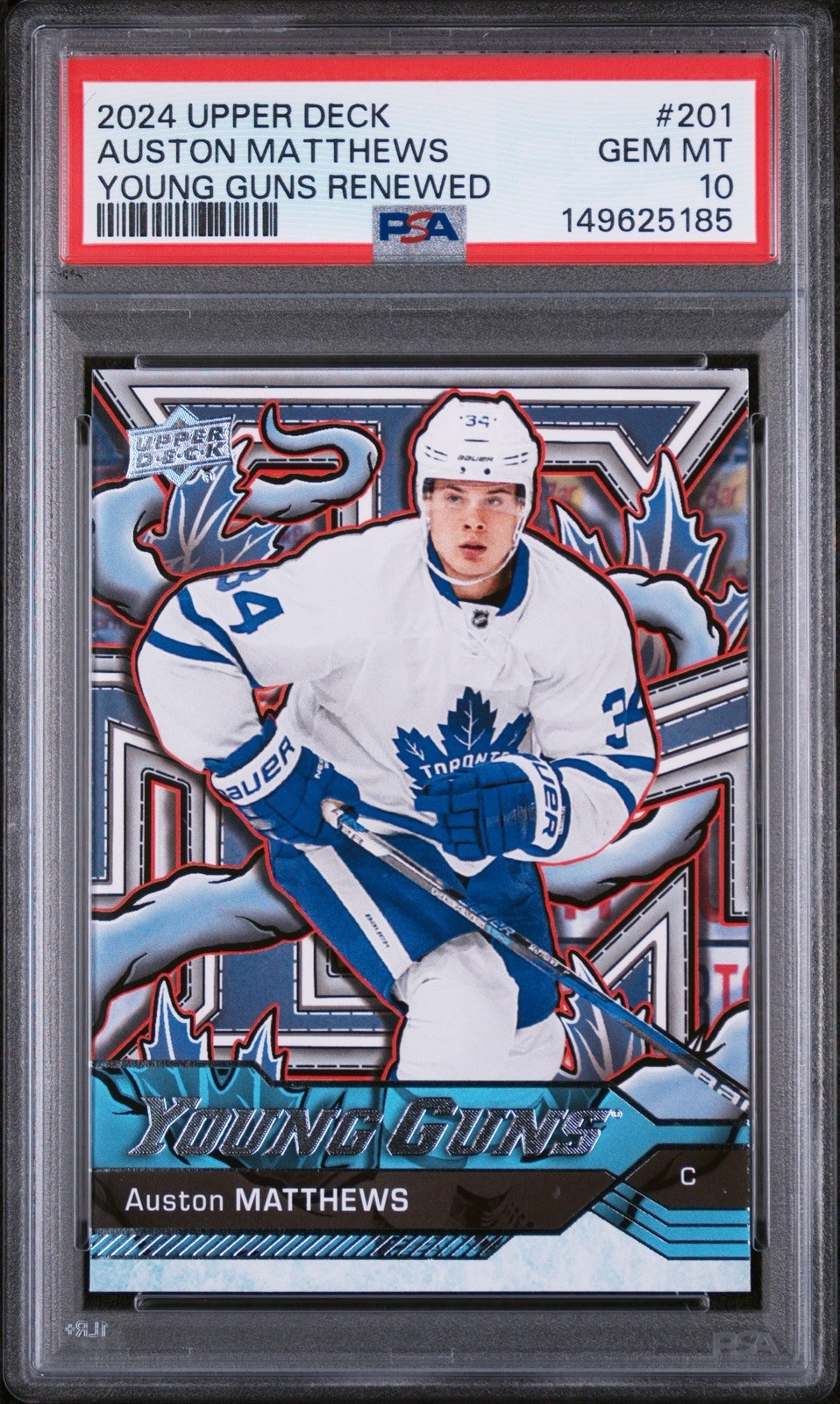 2024-25 Upper Deck Young Guns Renewed #201 Auston Matthews PSA 10 GEM MT