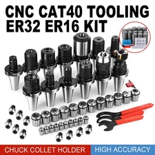 CAT 40 Tooling Kit for Haas Fadal CNC Mill-ER Chuck Collet Holder ER32/16 Steel