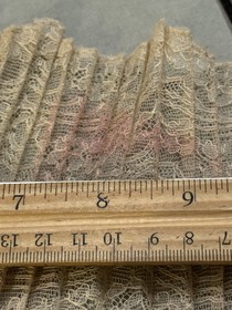 Antique/Vintage Victorian Accordion Pleated Beige Alencon Lace 7"W x 76"