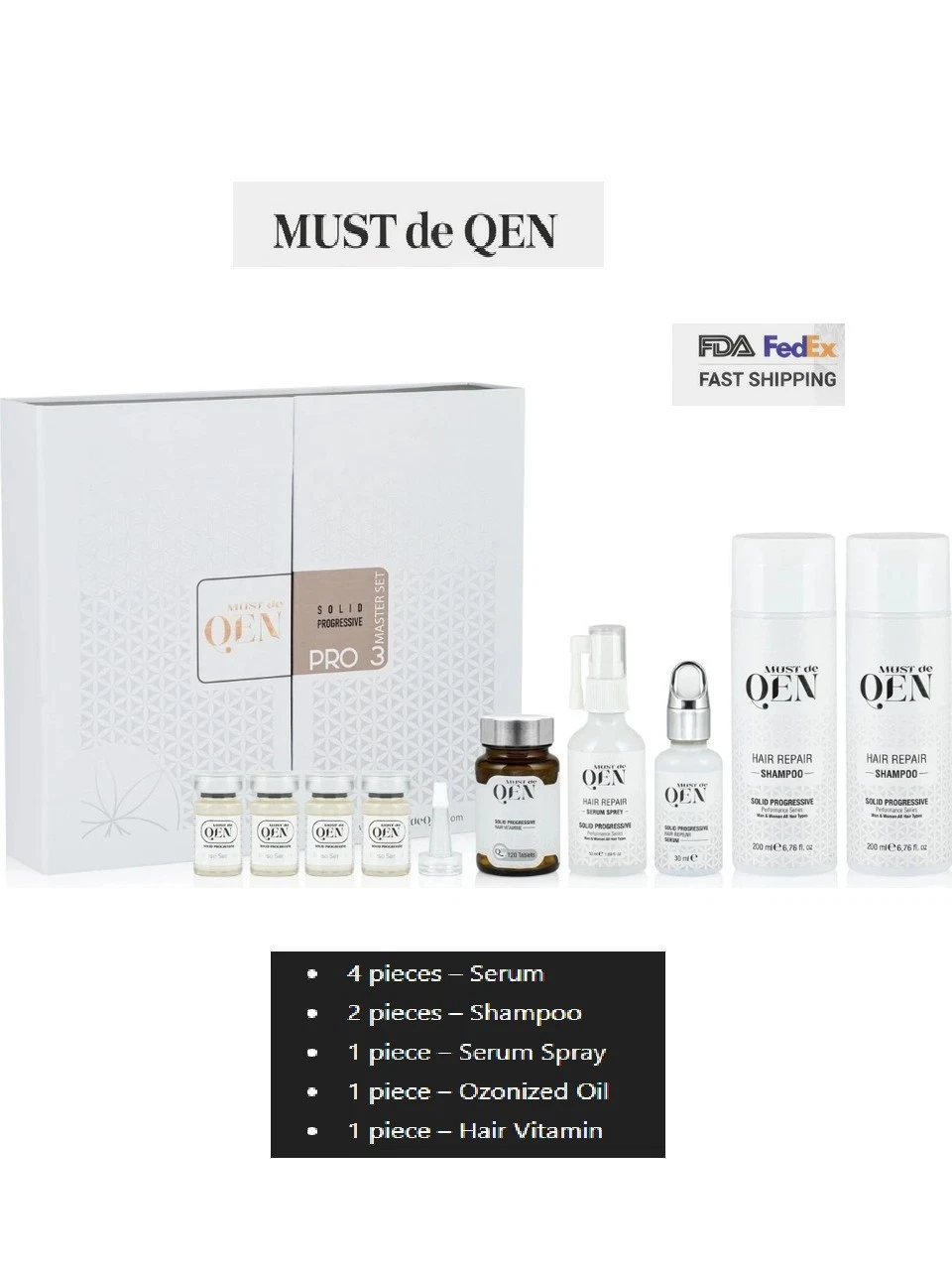 Must de QEN Pro 3 Months Hair Repair Anti Hair Loss Set For Mesotherapy