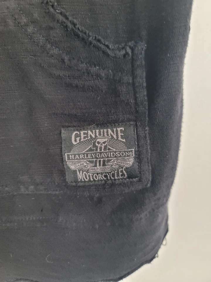 Sudadera con capucha vintage Y2K Harley Davidson negra sin mangas cremallera calavera llamas para hombre grande Foto 3 de 4