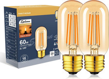 Amber Light Bulb,Dimmable Tubular Led Bulb, T45 Edison LED Bulbs, 60W