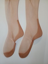 1950s Sapphire Lasting Loveliness Cuban Heel Nylon Stockings Brown Sheer 202L