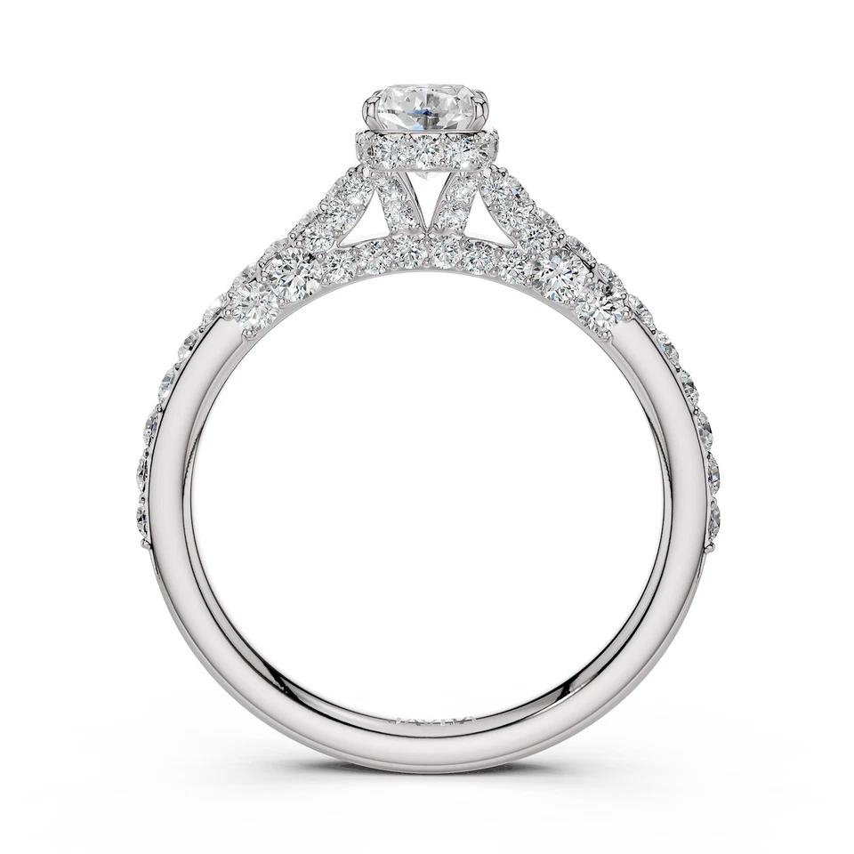 Anillo de compromiso de diamantes con cojín de halo circa para mujer GIA F VS1 1,24 quilates Foto 3 de 3