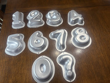 Wilton VINTAGE Numbers Cake Pans Set 0 1 2 3 4 5 6 7 8 9 /COMPLETE