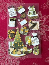 RARE - CHRISTMAS FOIL 3D STICKERS JOLEE'S - NO ORGINAL PACKAGING - SHIPS FREE