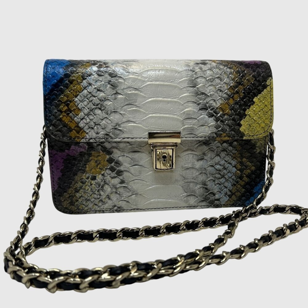 Women’s Python Embossed Crossbody Shoulder Bag w/… - image 1