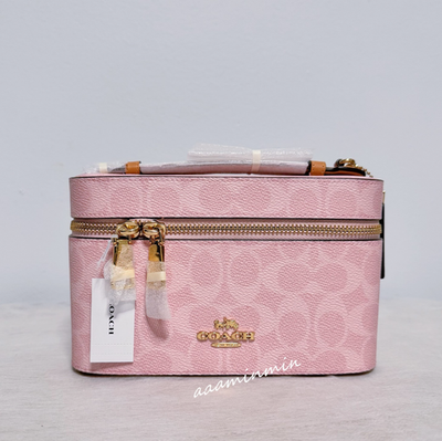 NWT Coach Cosmetic Case In Signature Canvas CEA56 | eBay