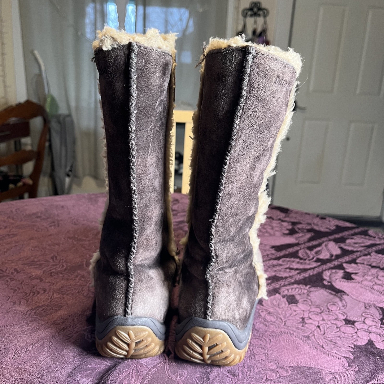 Patagonia Lugano Women's Waterproof Winter Boots Brown Gray Suede Polartec 8 thumbnail 4