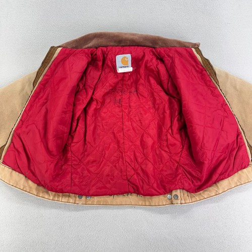 Vintage KIDS Carhartt Detroit Jacket 6 Reg Duck Canvas Quilt Liner Union Y04 BRN - Picture 2 of 13