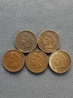 5 Good 1900s Indian Head Pennies Lot | Authentic U.S. Cents | Exact Coins | #386