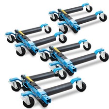 4x BITUXX Rangierhilfen Rangierheber hydraulisch Wagenheber Rangierroller Blau