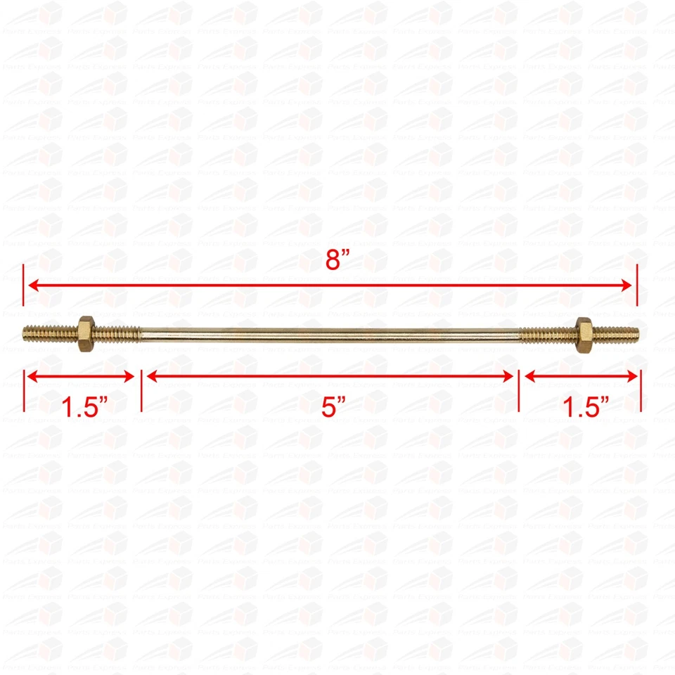 [2-PK] 8" Industrial Brass Float Rod w/ 2 Brass Nuts (1/4"-20) for Float Valves - Image 3 of 4