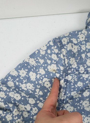 Old Navy Dress Bunch Sleeve Knee Length Blue With White Flowers Girls Size XL - Picture 13 of 13