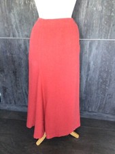 OSKA 100% THICK LINEN SKIRT, SIZE II REGULAR, LONG LENGTH, STRAWBERRY RED