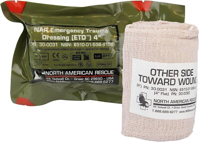 North American Rescue Emergency Trauma Dressing 4IN NAR Sterile Elastic Bandage