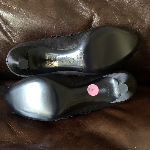 Pedro Garcia black satin open toe pumps 35 - Picture 5 of 6