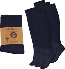 6-12Pairs Men's Diabetic Over The Calf - Knee High Compression Cotton Crew Socks