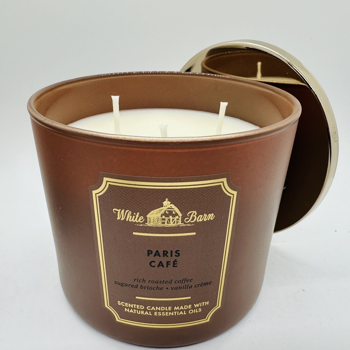 NEW BATH BODY WORKS WHITE BARN PARIS CAFE 3-WICK LARGE SCENTED CANDLE 