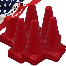 NEW 9” Tall RED Football Field Safety Cones Qty 30