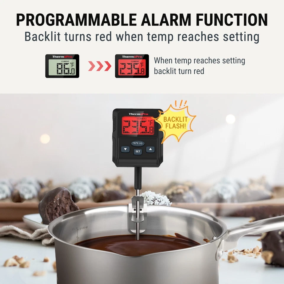 ThermoPro TP511W Digital Candy Thermometer Liquid Oil Deep Fry with 8"Long Probe - Image 4 of 4