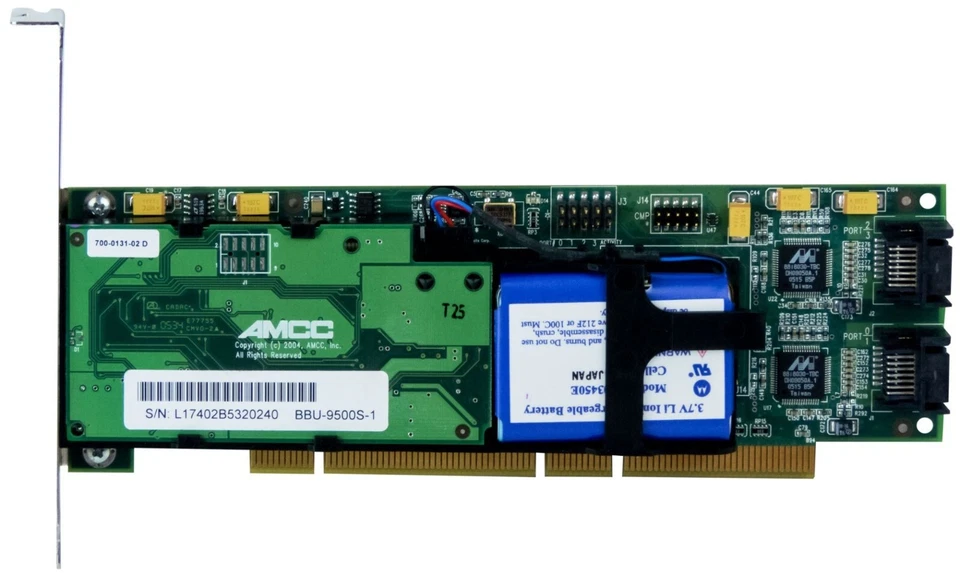 Controller 3ware 9500S-4LP SATA RAID 128MB +BBU PCI-X JBOD 0, 1, 10, 5 150MBps - Image 2 of 2