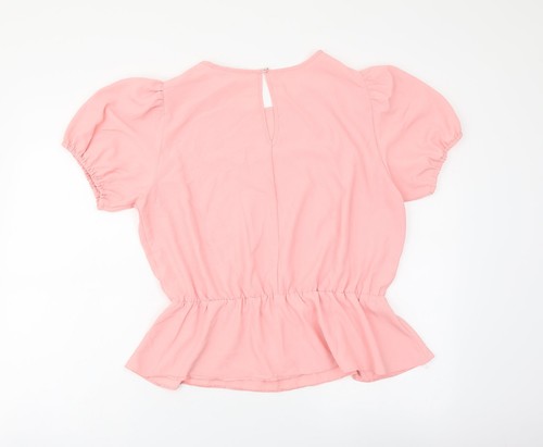 Dorothy Perkins Womens Pink Polyester Blend Blouse Size 14 Roll Neck - Peplum - Picture 2 of 12