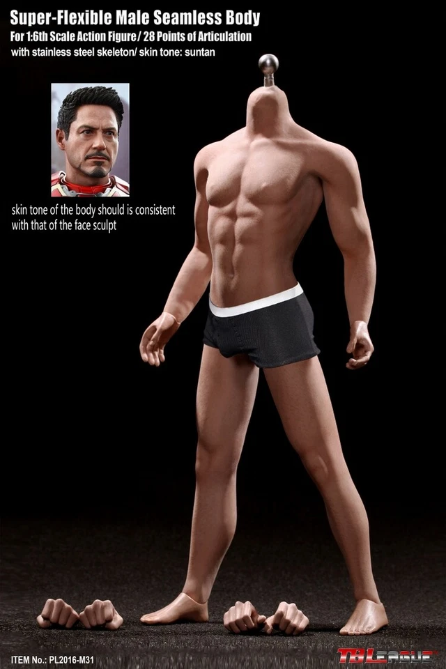 Nueva figura corporal Phicen escala 1/6 súper flexible masculino muscular sin costuras Foto 3 de 4