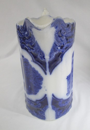 Vintage antiker Rockford Illinois Rathaus blauer Wasserkrug 8,5" x 4,5" - Bild 4 von 9