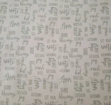 Rustic Rosettes BTY Sandy Lynam Clough P&B Textiles Gray Words Ecru