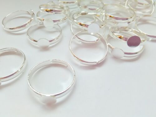 10 regulowanych półfabrykatów pierścieniowych rozmiar 7 ustawień 6 mm podkładka klej na pierścień produkcja - Zdjęcie 1 z 2