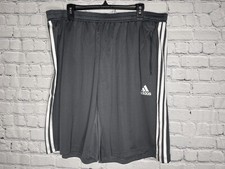 Adidas Men s Gray Primeblue Aeroready 3 Side White Stripes Shorts Size 2XL NWT