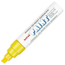 Uni-Paint 63735 PX-30 Oil-Based Permanent Marker, Bold Line, Yellow, 3-Pack