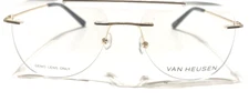 VAN HEUSON DOUBLE BRIIDGE 3 PIECE RIMLESS MODEL 218 in GOLD