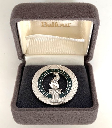 1996 Atlanta Centennial Olympic Games Sterling - Balfour Limited Ed. "TASCHENLAMPE" Pin - Bild 1 von 7